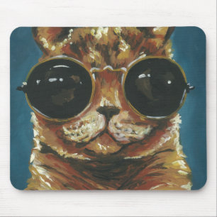 Mousepad Dapper Animal Gatinho De Óculos De Sol