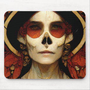 Mousepad Dark Fantasy Gothic Skull Mulher 2