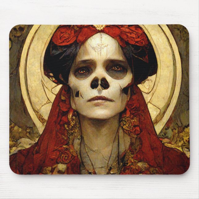 Mousepad Dark Fantasy Gothic Skull Mulher 3 (Frente)