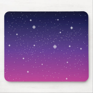 Mousepad Dark Purple Starry Night Sky