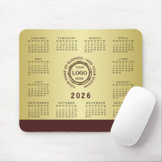 Mousepad Dark-red gold design,Logo or Photo in gold circle,