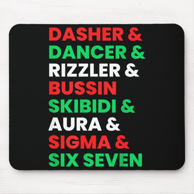 Mousepad Dasher Dancer Prancer &amp; Rizzler 67 Crianças Di (Frente)