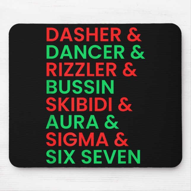 Mousepad Dasher Dancer Prancer &amp; Rizzler 67 Crianças Di (Frente)