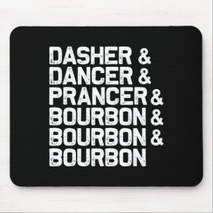 Mousepad Dasher Dancer Prancer Bourbon Divertido Natal Sant