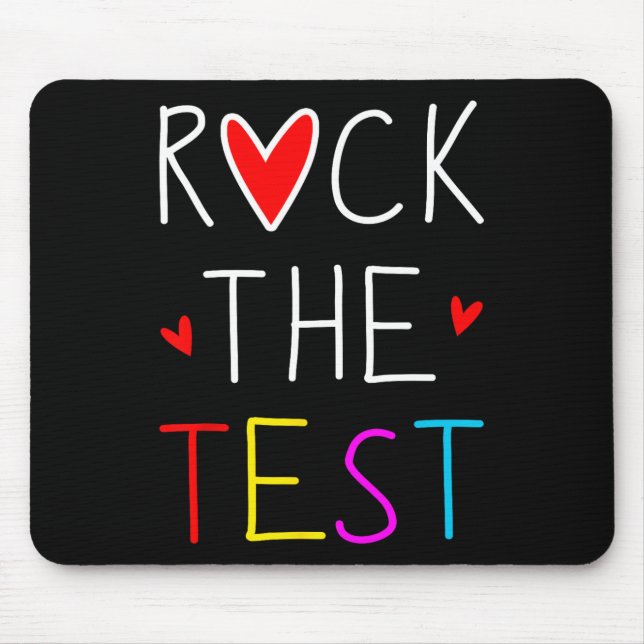 Mousepad Day Rock The Test Teacher Testing Day Engraçado Pr (Frente)