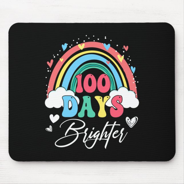 Mousepad Days Brighter Rainbow Teacher Student 100º Dia Sc (Frente)