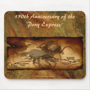 Mousepad de 150 anos do Mapa do Pony Express Route