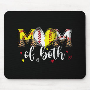 Mousepad De ambas as mães leopardo de beisebol Softball