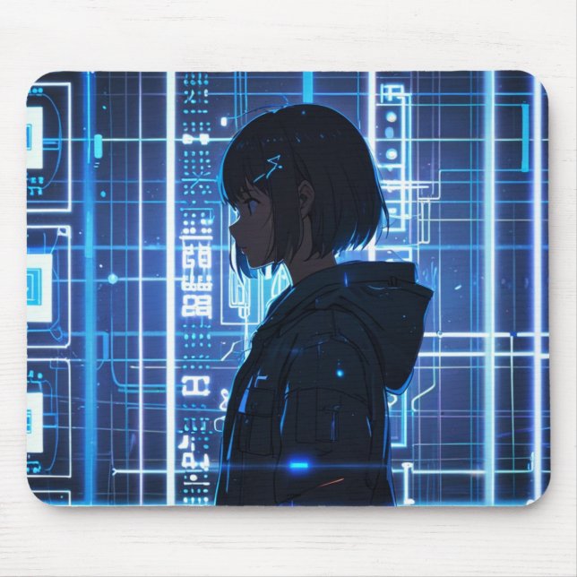 Mousepad de Anime de Circuito de Tecnologia Minima (Frente)