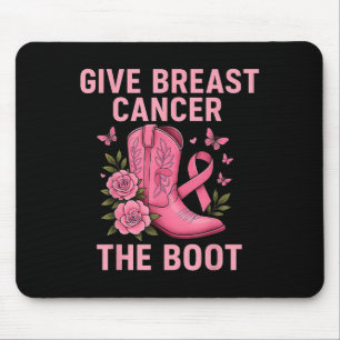 Mousepad Dê ao Cancer da mama a consciência da fita rosa da