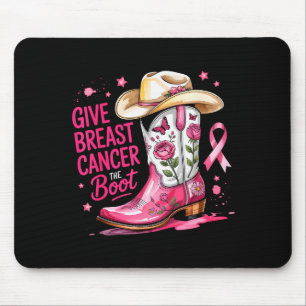 Mousepad Dê ao Câncer de Mama o Boot Câncer de Mama Nk Ribb