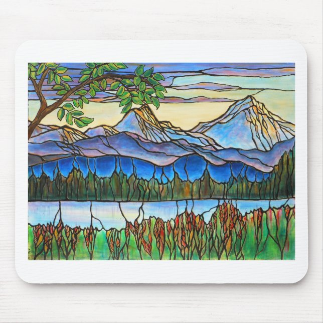 Mousepad De "arte da paisagem do vitral um dia fino"! (Frente)