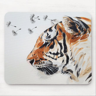 Mousepad de Arte de Tigre de Aquarela Elegante