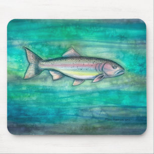 Mousepad de Arte de Vida Selvagem de Truta Arco-ír