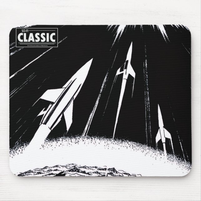 Mousepad de Arte Espacial Clássico de FICÇÃO CIENT (Frente)