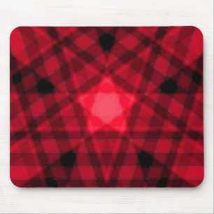 Mousepad de Arte Geométrica de Tartan Vermelho