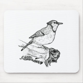 Mousepad de Arte Pontilhista de Azulão Desenhado à