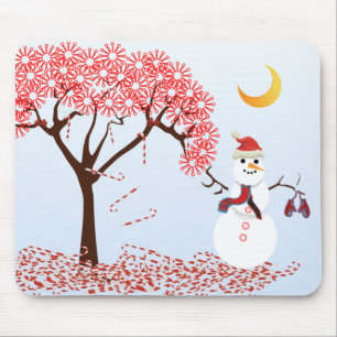 MousePad de Árvore SnowManCandyCane -