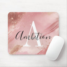 Mousepad de Brilho em Dourado Rosa Personalizado –