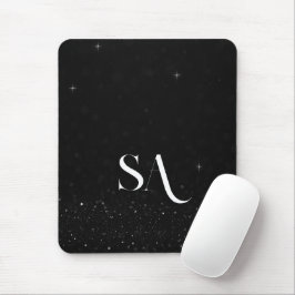 Mousepad de Brilho Preto com Iniciais Personalizad