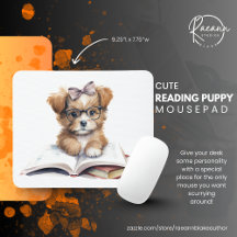 Mousepad de Cachorro Lendo Fofo