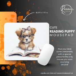 Mousepad de Cachorro Lendo Fofo