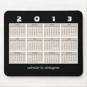 Mousepad de calendário 2013 Simples e Limpo