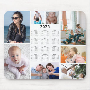 Mousepad de Calendário 2025 para Colagem de Fotos 