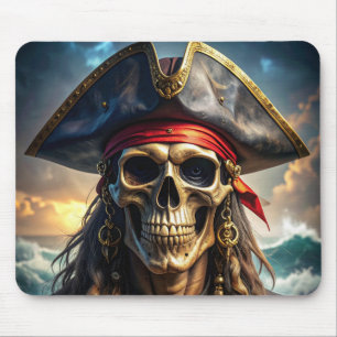 Mousepad de Caveira de Pirata Malvado