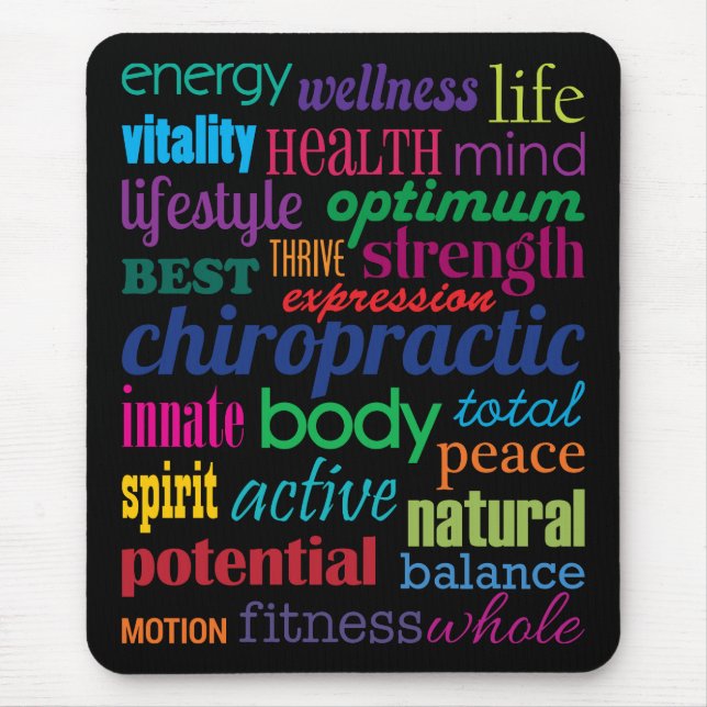 Mousepad de Colagem de Palavras Chiropracic (Frente)