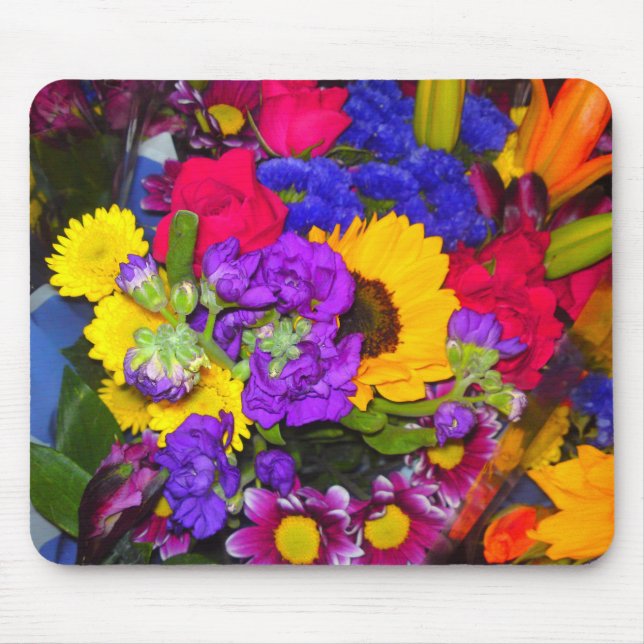 Mousepad de Combinação de Flor Colorida (Frente)