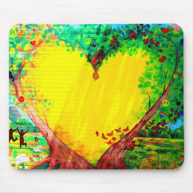 mousepad de coração amarelo (Frente)