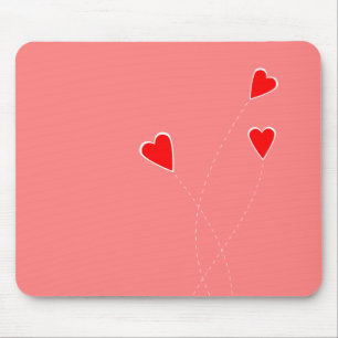 Mousepad de Corações Vermelhos