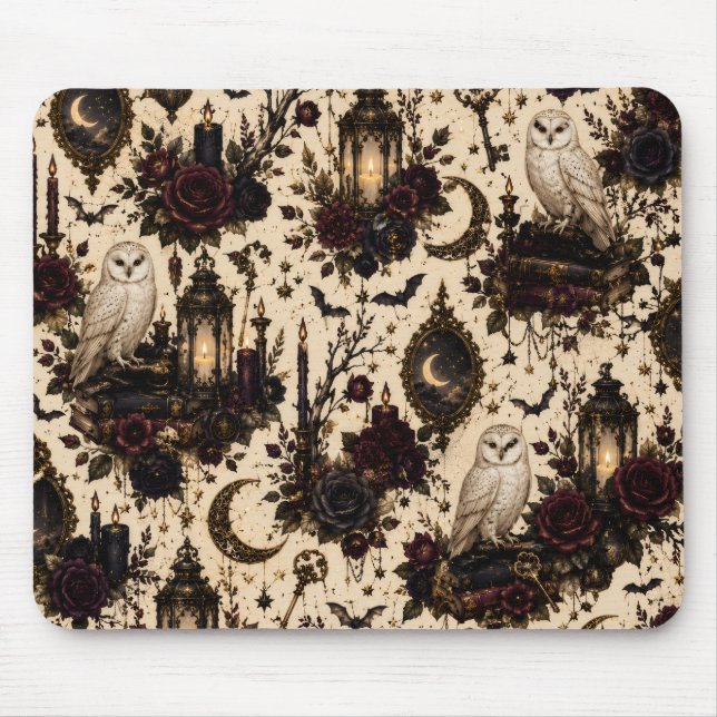 Mousepad de Coruja de Celeiro Gótica (Frente)