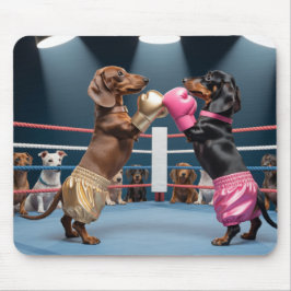 Mousepad de Dachshunds Boxeando