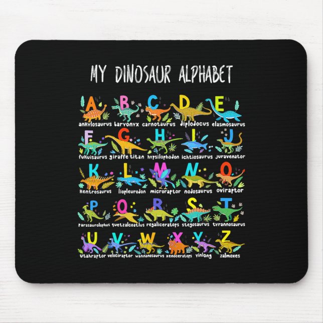 Mousepad De Dinossauros Alphabet Abc De Volta Ao Estudante  (Frente)