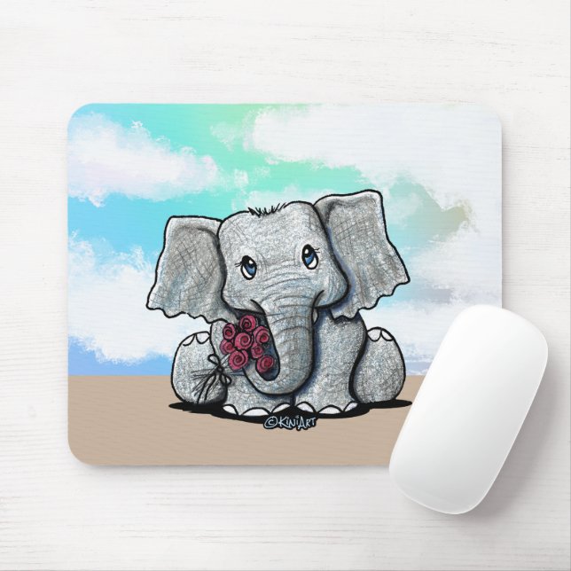 Mousepad de Elefante para Bebê KiniArt (Com mouse)