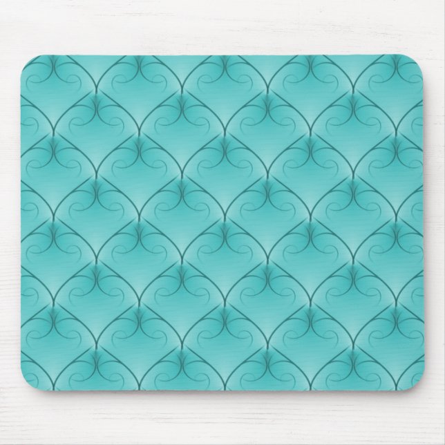 Mousepad de Elegância Sem Paralelos Turquesa Suave (Frente)
