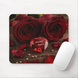 Mousepad de escritório do Dia dos Namorados Rosa V