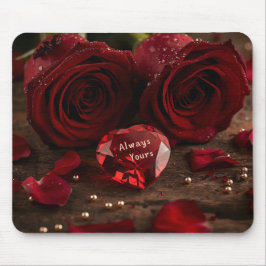 Mousepad de escritório do Dia dos Namorados Rosa V