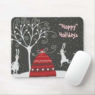 Mousepad de Feriados de Coelhinho de Inverno