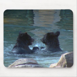 Mousepad de Festa de Natação de Urso Cinzento