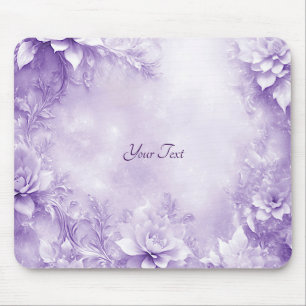 Mousepad de Flores Brancas Roxas