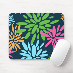 Mousepad de Flores Coloridas do Fireworks abstrato