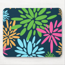 Mousepad de Flores Coloridas do Fireworks abstrato