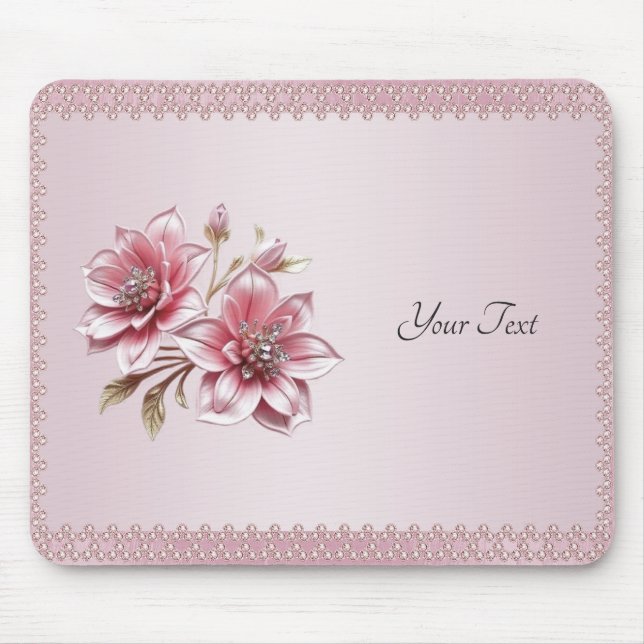Mousepad de Flores Rosa Modernas (Frente)