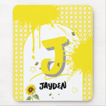 Mousepad de Girassol com Borboletas em Aquarela