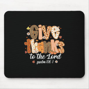 Mousepad Dê Graças Ao Senhor Abóbora Floral Outono Cristo