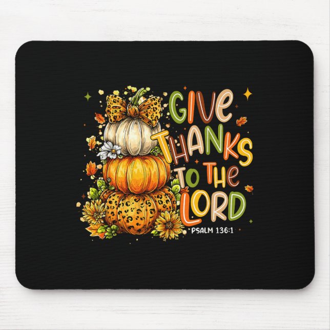 Mousepad Dê Graças Ao Senhor Outono Cruz Cristã Coque (Frente)