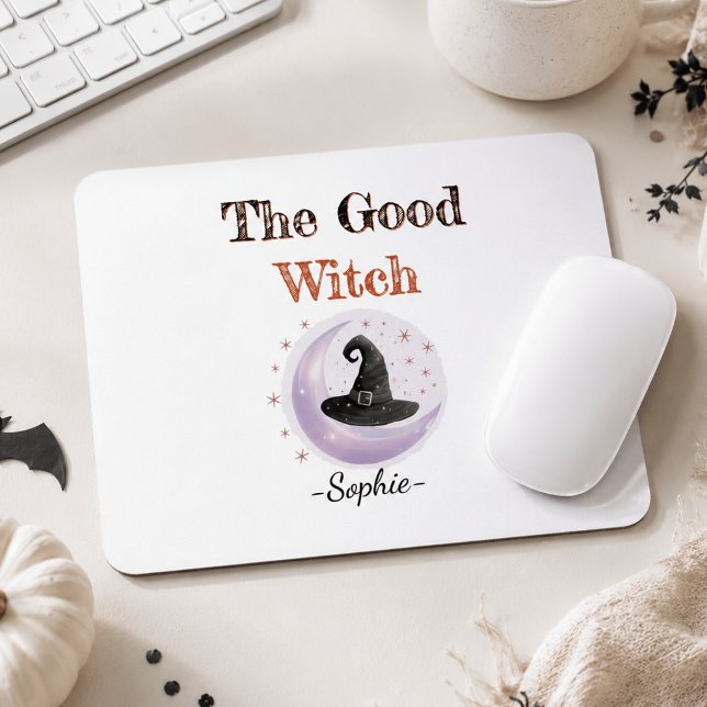 Mousepad de Halloween da Boa Bruxa Personalizado (Criador carregado)